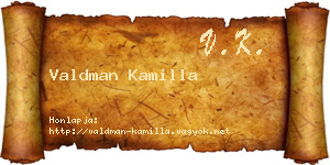 Valdman Kamilla névjegykártya