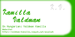 kamilla valdman business card